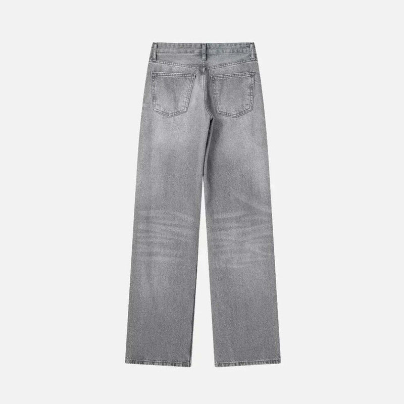 Calça Jeans Cinza Streetwear Baggy
