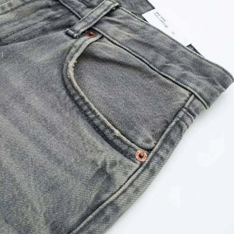 Calça Jeans Cinza Streetwear Baggy