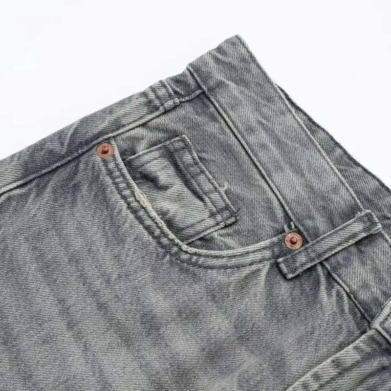 Calça Jeans Cinza Streetwear Baggy