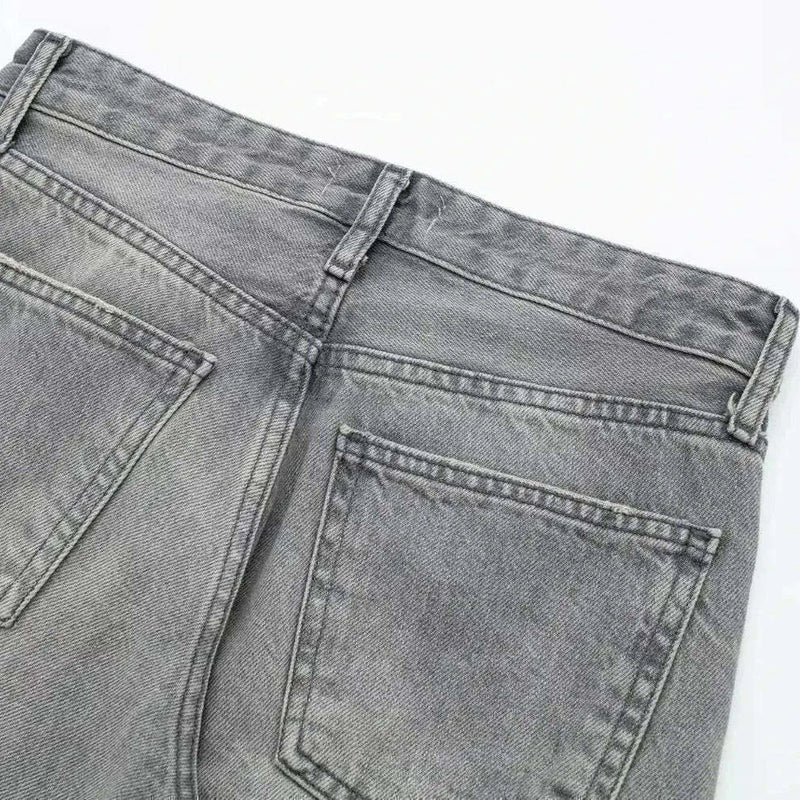 Calça Jeans Cinza Streetwear Baggy